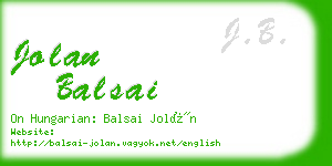 jolan balsai business card